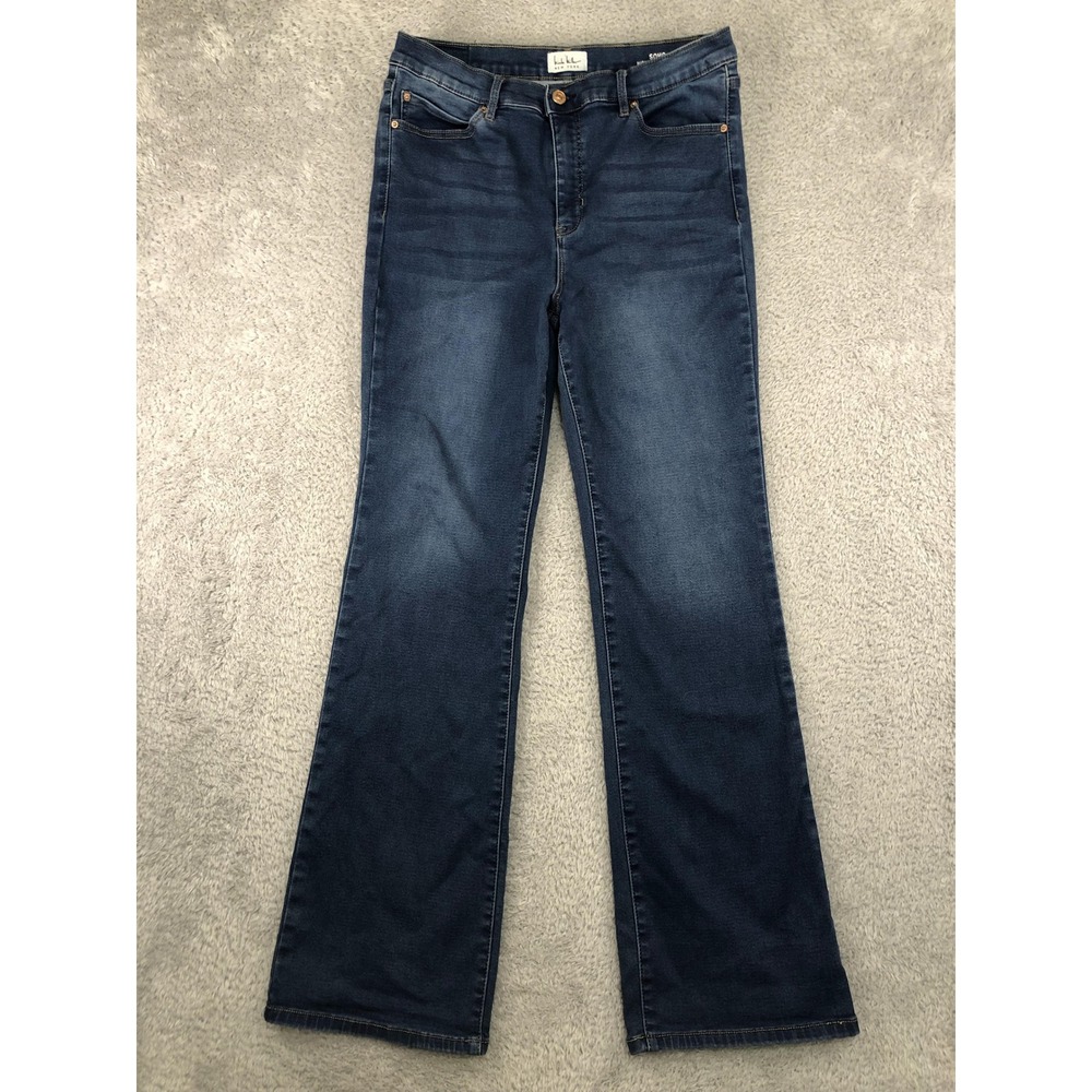 Nicole Miller Jeans Women 14 (30x30.5) Blue Soho High Rise Bootcut Stretch Denim